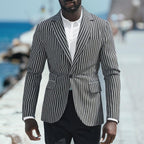 Herren eleganter Blazer mit feinen Streifen
