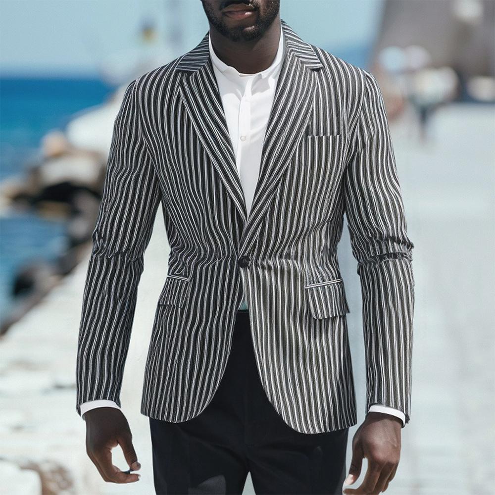 Herren eleganter Blazer mit feinen Streifen