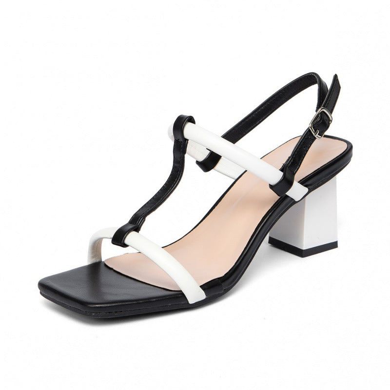 Damen Riemchen-Sandalen mit Blockabsatz und verstellbarem Riemen R&B