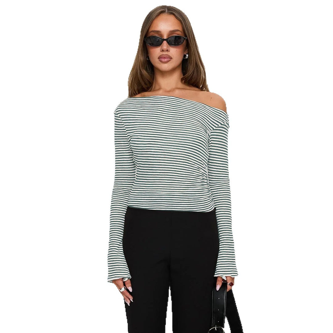 Damen Trendiges Oberteil mit asymmetrischem Ausschnitt und punktiertem Design R&B