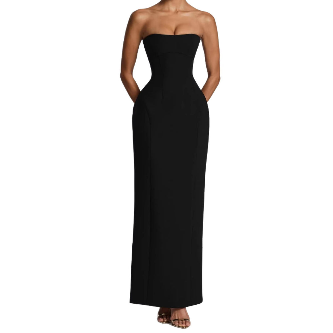 Damen Elegantes Cocktailkleid mit schulterfreiem Schnitt R&B