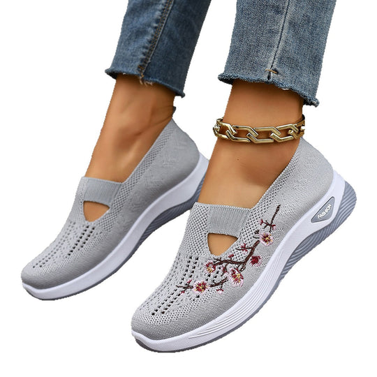 Damen Komfortable Webschuhe mit floralem Design R&B