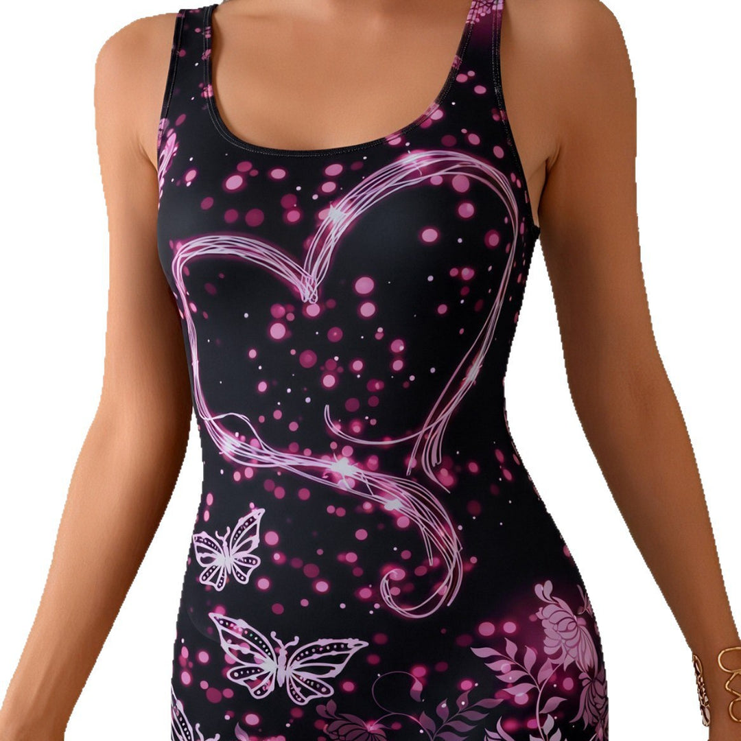 Damen Sportlicher Schwimmanzug mit modernem Druck R&B