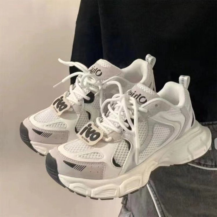 Damen Sportliche Sneakers mit atmungsaktivem Mesh-Obermaterial und gepolsterter Sohle R&B