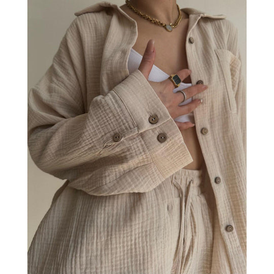 Damen modische und lässige Shirtjacke R&B