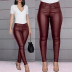 Damen Hochwertige Kunstlederhose R&B