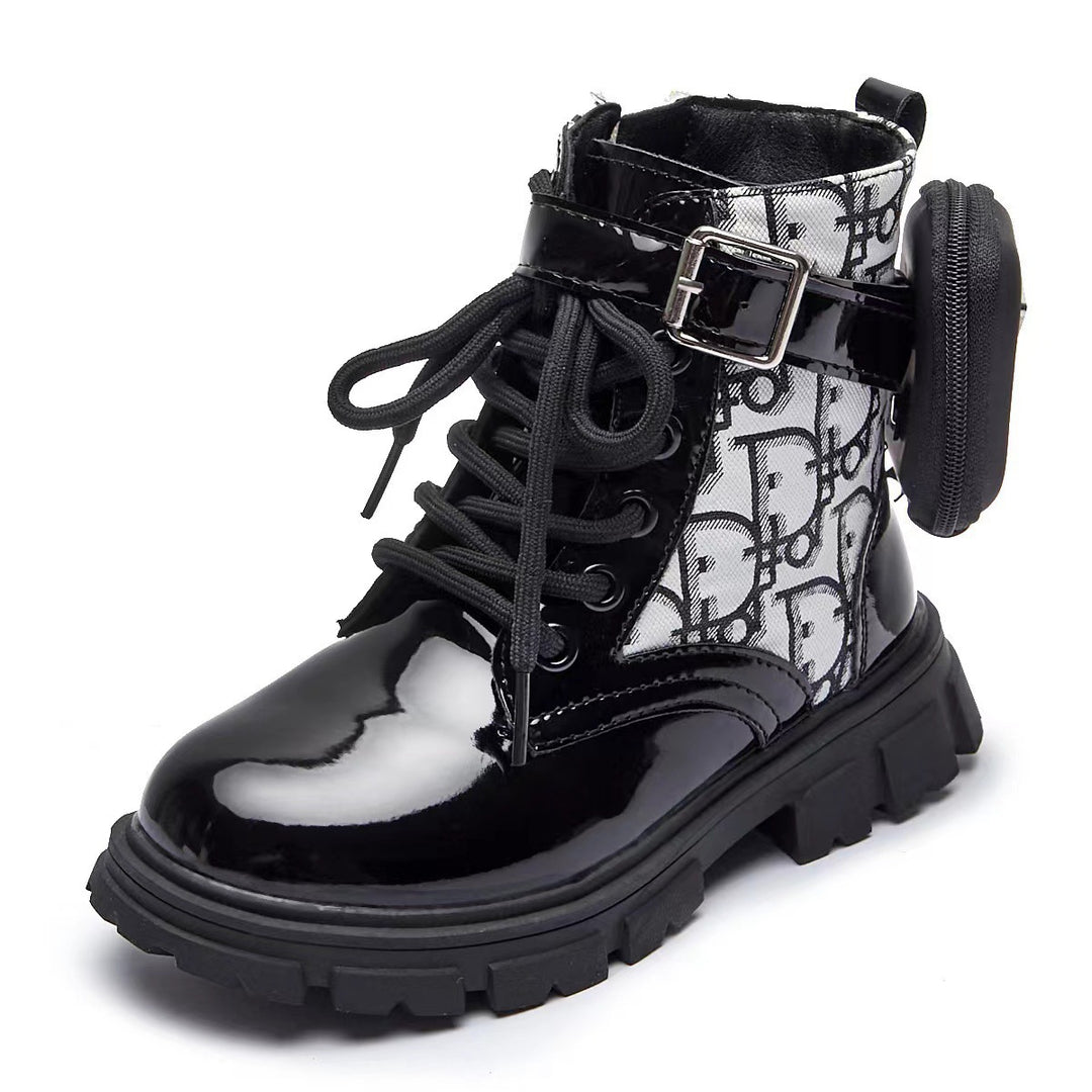 Damen modische Ankle Boots mit praktischen Taschen und robustem Profilsohle R&B
