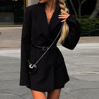 Damen elegante Blazerjacke mit Gürtel R&B