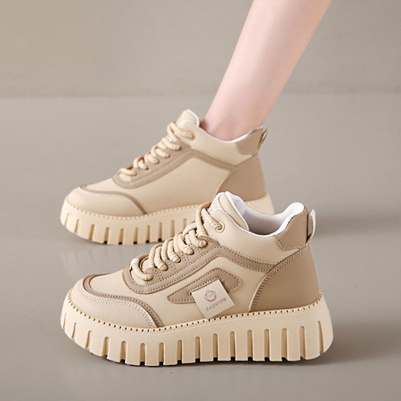 Damen Modische High-Top Sneakers mit dicker Profilsohle und eleganten Akzenten R&B