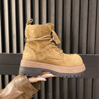 Damen robuste Winterboots mit authentischem Wildleder und stabiler Gummisohle R&B