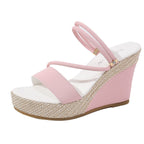 Damen Wedge-Pantoletten mit geflochtenem Riemendesign und komfortablem Fußbett
