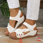 Damen Wedge-Sandalen mit floralem Applikationsdesign und komfortablem Fußbett R&B