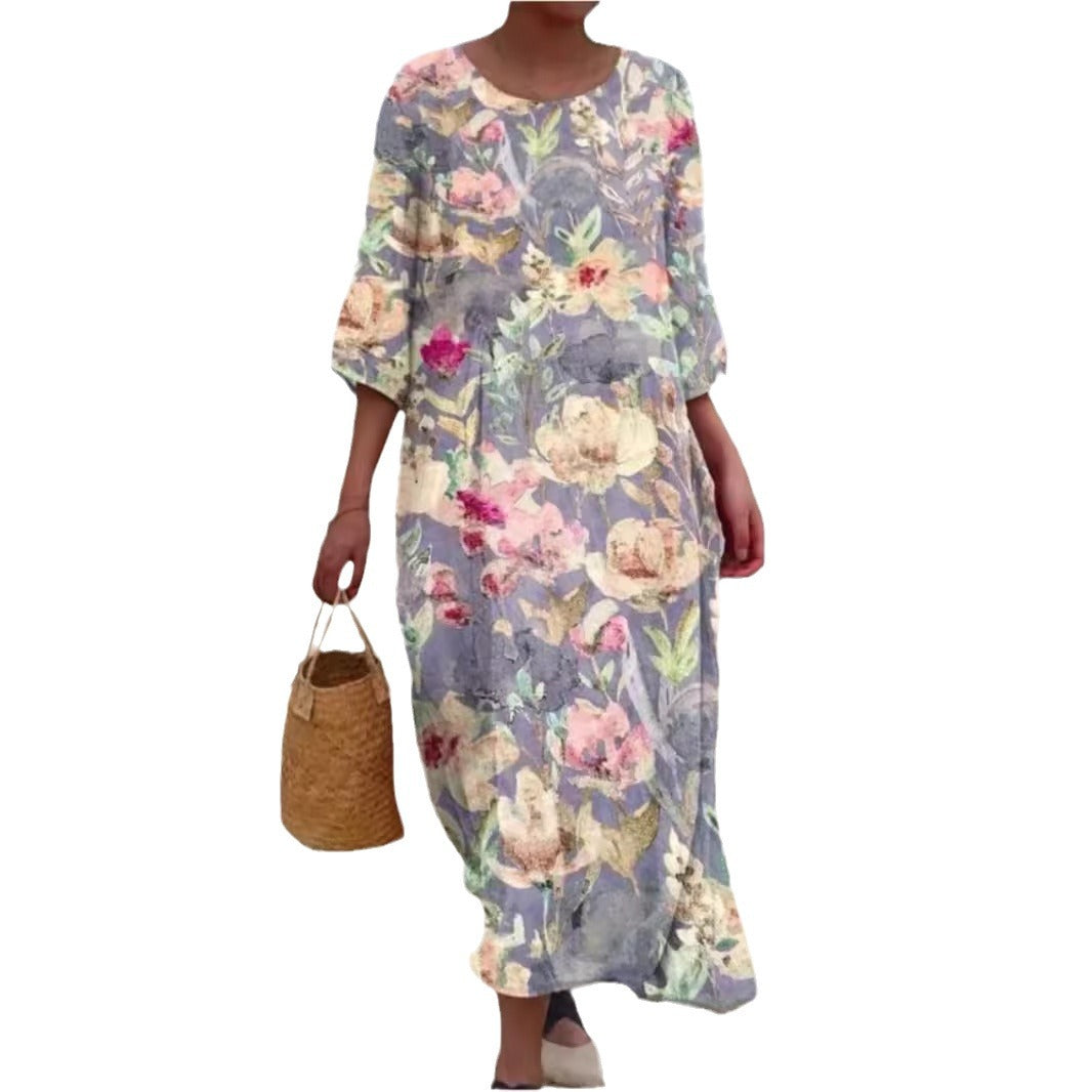 Damen Maxikleid mit floralem Design und lässigem Schnitt R&B