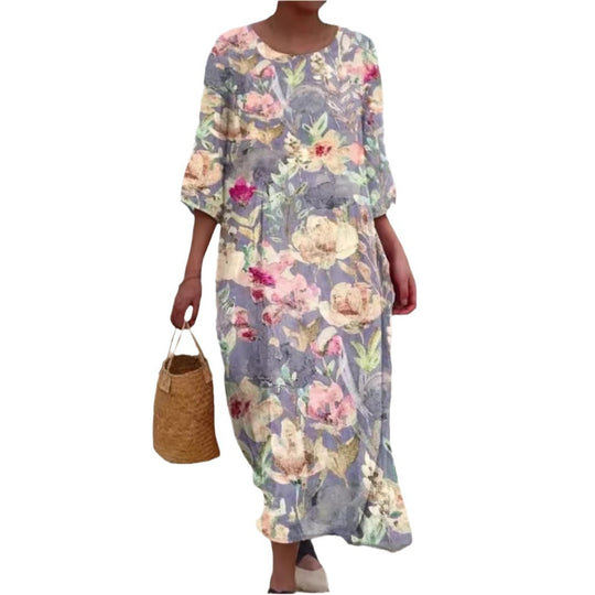 Damen Maxikleid mit floralem Design und lässigem Schnitt R&B