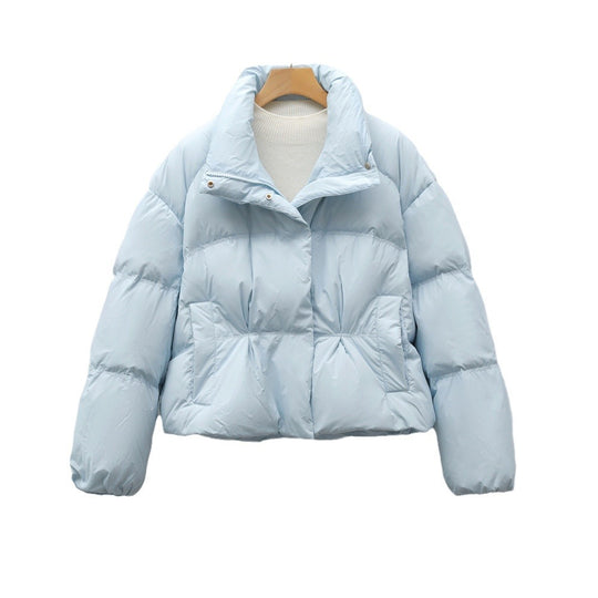 Damen modische gesteppte Kurzjacke mit hohem Kragen und praktischen Taschen R&B