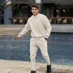 Herren lässiger Strickpullover und Jogginghose mit elastischem Bund R&B