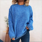Damen lässiger Wohlfühlpullover mit blockfarbenem Design R&B