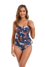 Damen Tankini mit raffinierten Raffungselementen und floralem Design R&B