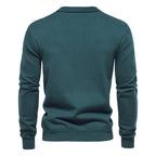Herren Strickjacke mit V-Ausschnitt und modischen Holzknöpfen