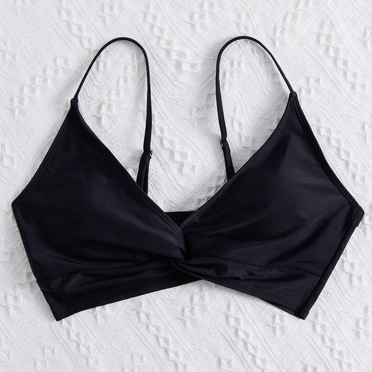 Damen Bikini-Oberteil mit Wickeldesign und verstellbaren Trägern R&B