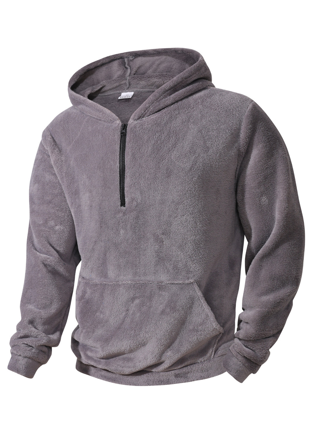 Herren Fleece-Hoodie mit innovativem halblangem Reißverschluss R&B