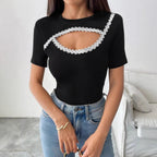 Damen Cut-Out Body mit floralen Details R&B