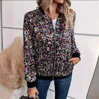 Damen Funktionsjacke mit glitzerndem Paillettendesign und bequemen Bündchen EB
