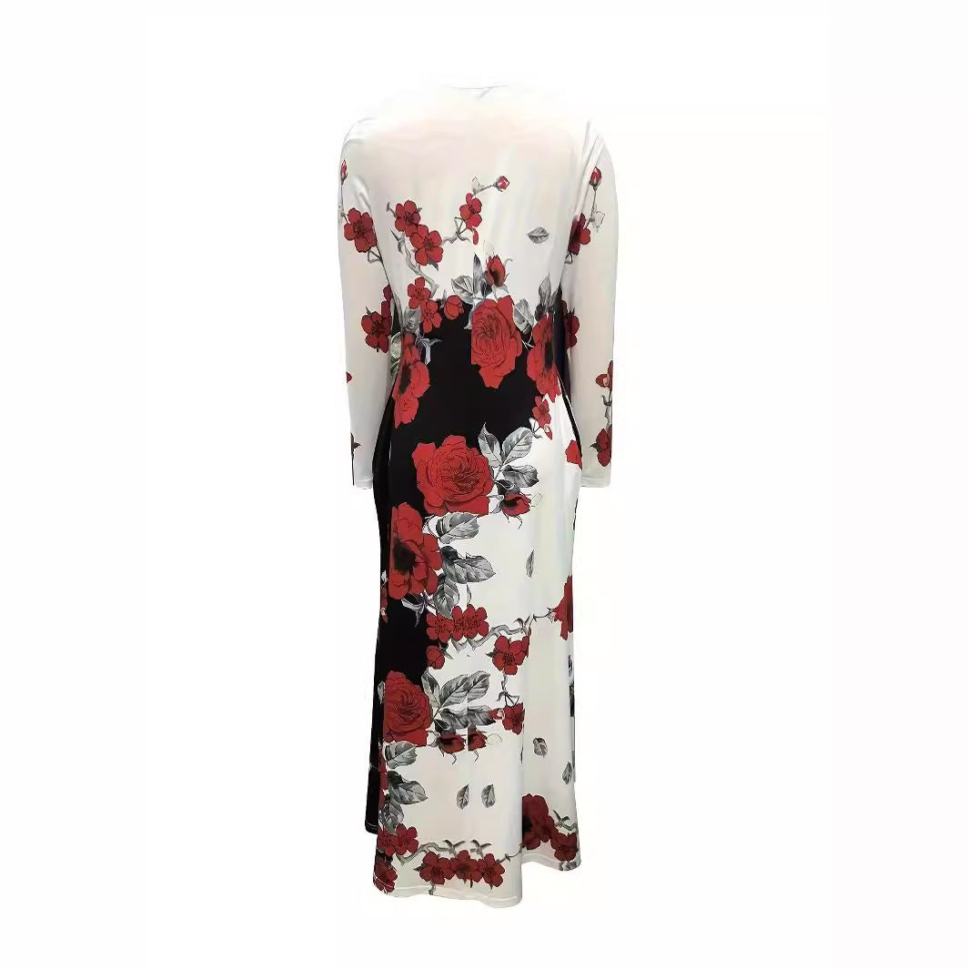 Damen Maxikleid mit floralem Design und praktischen Taschen R&B