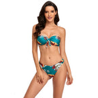 Damen Bandeau-Bikini mit verstellbarem Knotted Detail R&B