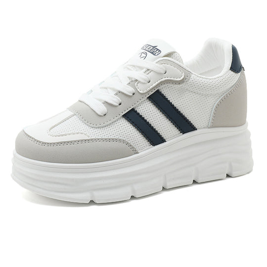 Damen Plateau Sneakers mit atmungsaktivem Mesh-Obermaterial und dämpfender Sohle R&B