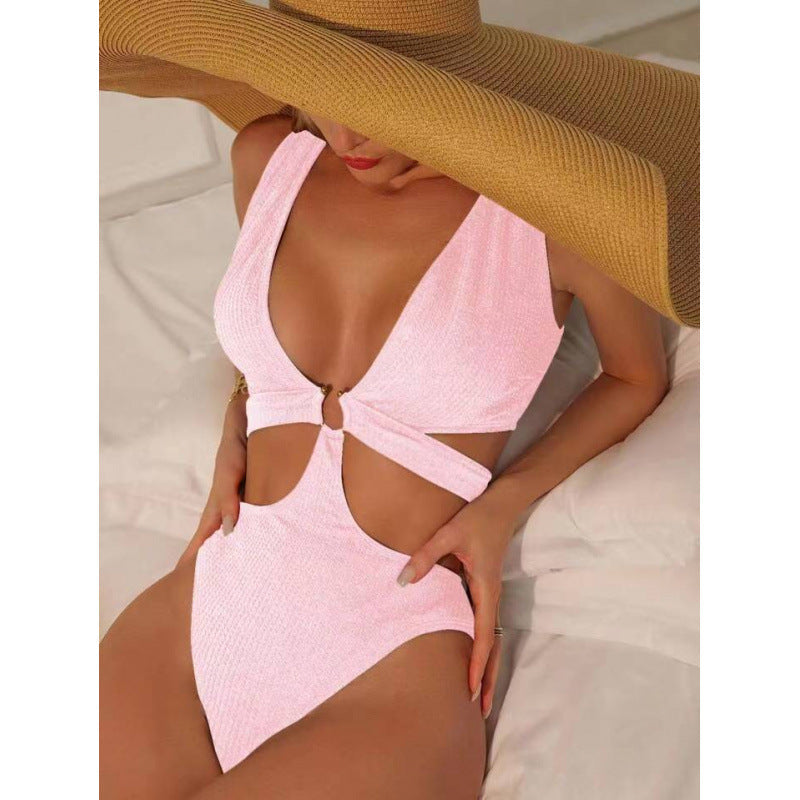 Damen Cut-Out Badeanzug mit elegantem Wickeldetail R&B