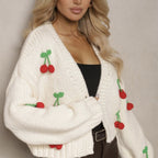 Damen Verspielter Strick-Cardigan mit dekorativen Details