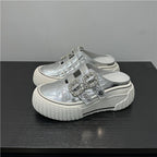 Damen modische Clutch-Sneaker mit dekorativen Strassschnallen R&B