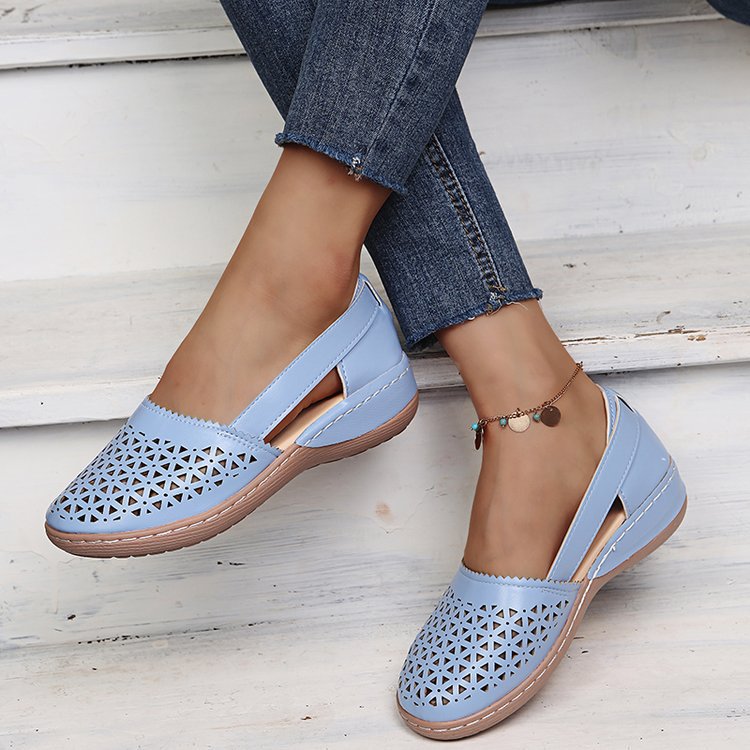 Damen Atmungsaktive Ballerinas mit modischem Lochmuster R&B