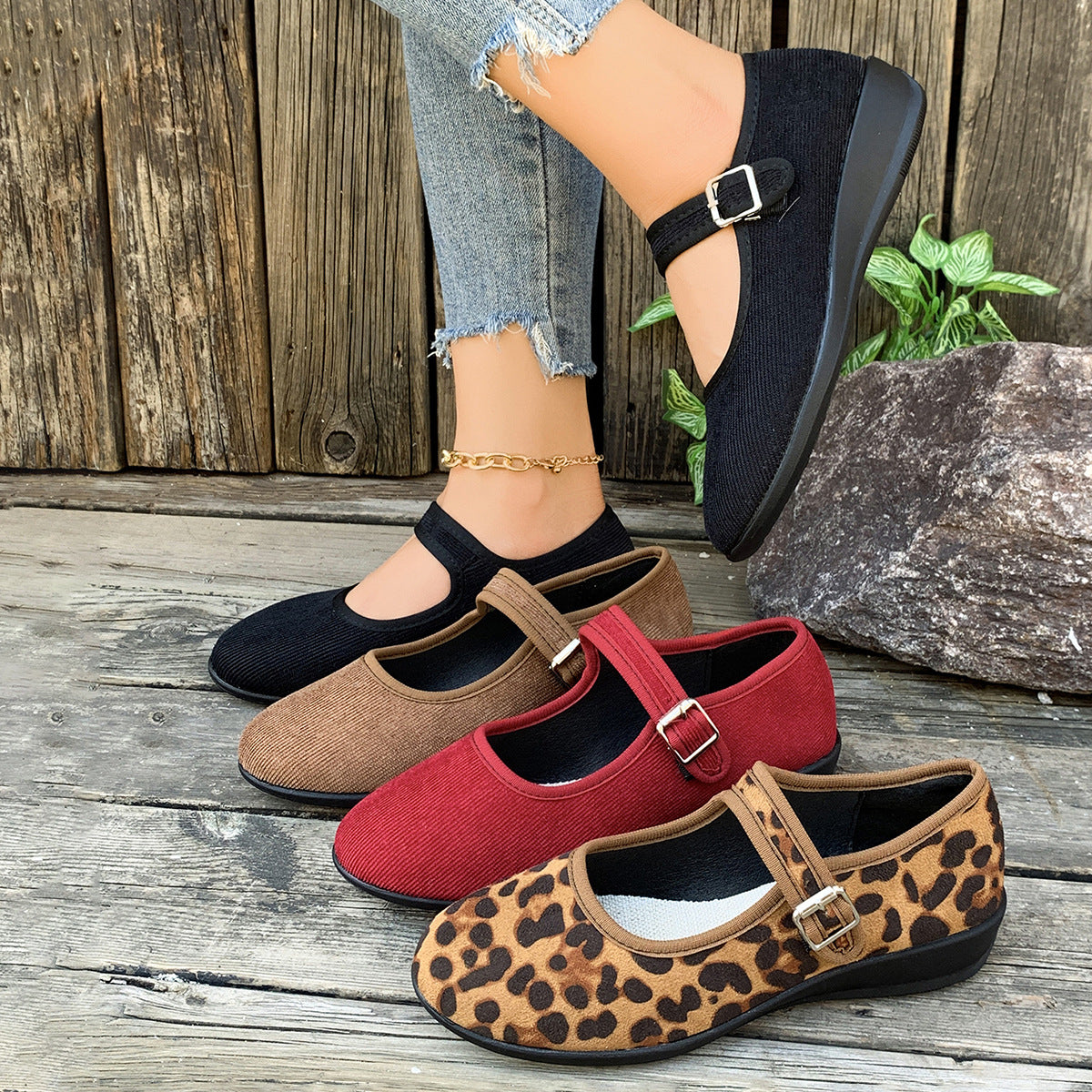 Damen Mules mit verstellbarem Riemen und komfortablem Fußbett R&B