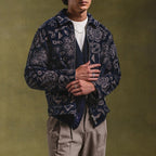 Herren Zip-Jacke mit floralem Design und praktischen Taschen