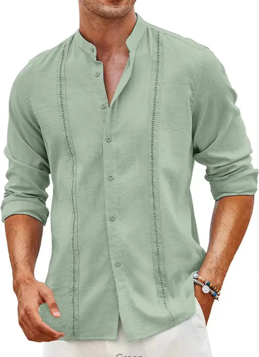 Herren lässige Leinenbluse R&B