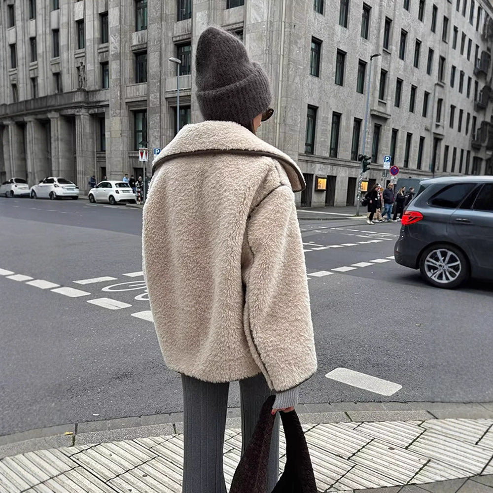 Damen oversized Teddyjacke R&B