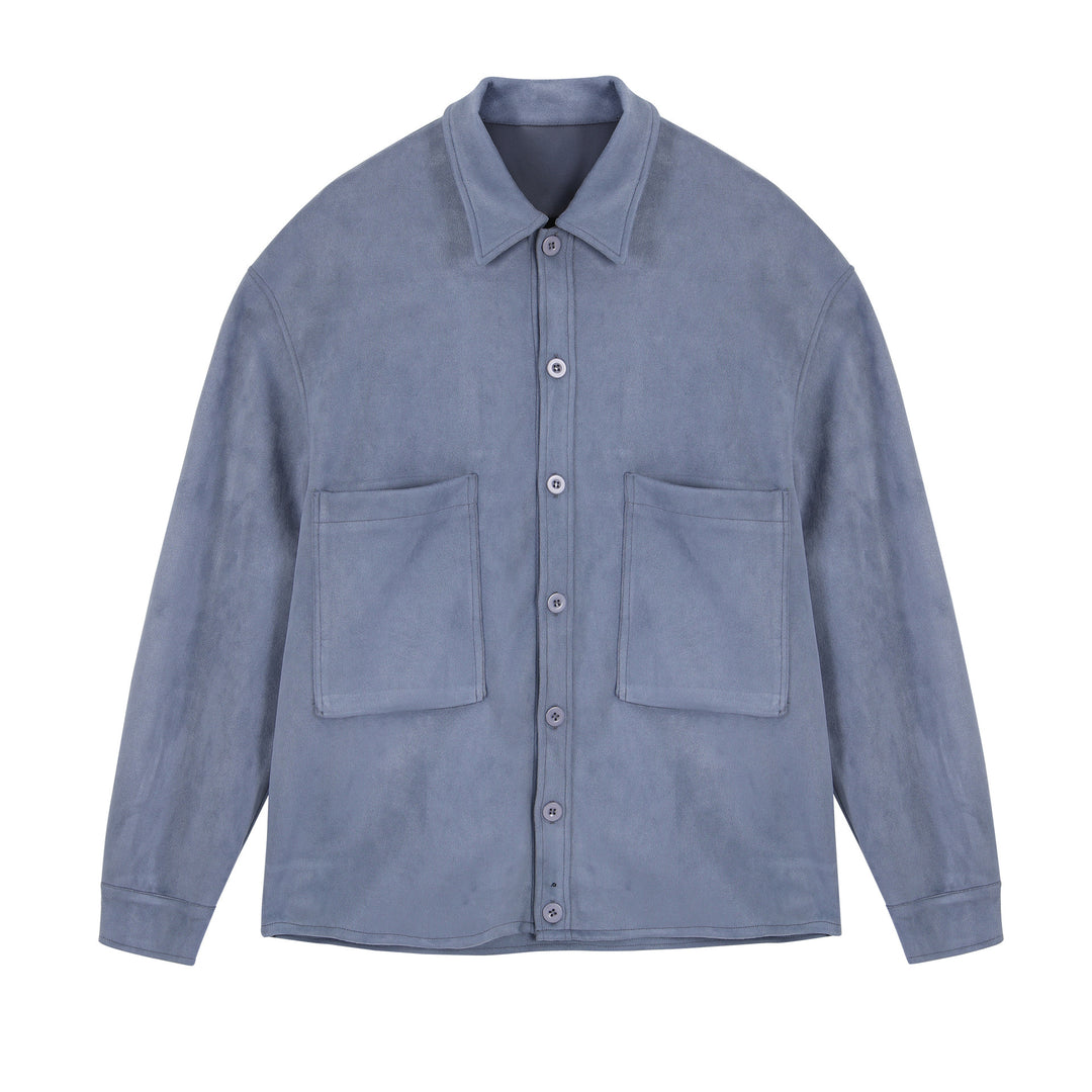 Damen lässige Overlay-Jacke mit praktischen Taschen und modernem Kragen R&B