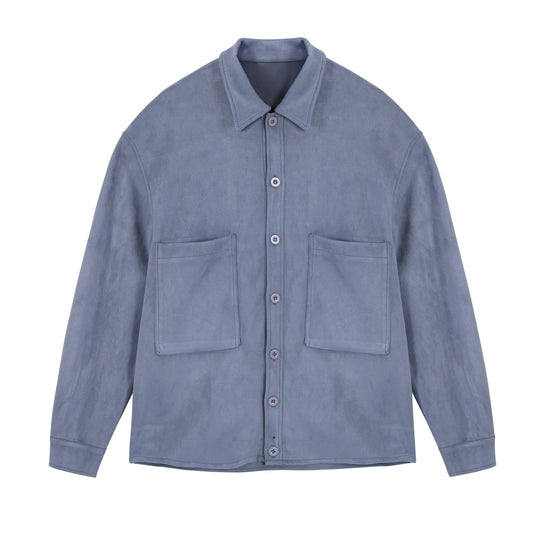 Damen lässige Overlay-Jacke mit praktischen Taschen und modernem Kragen R&B