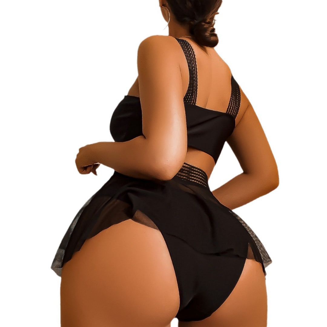 Damen Bikini-Set mit eleganter Chiffon-Rock-Detail R&B