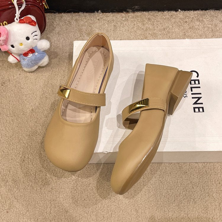 Damen elegante Ballerinas mit dekorativem Riemen R&B