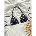 Damen Triangel-Bikini mit verstellbaren Trägern und spielerischem Polka-Dots-Muster R&B