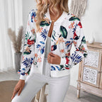 Damen Blumenmuster Bomberjacke R&B