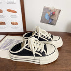 Damen Modische Sneaker mit dicker Sohle und geflochtenen Schnürsenkeln