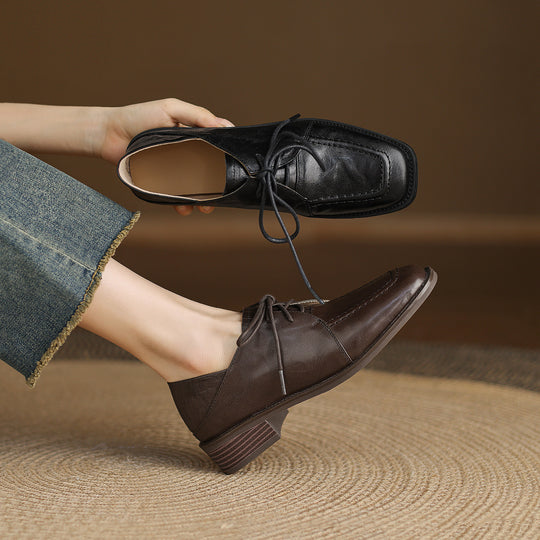 Damen elegante Schnürschuhe aus hochwertigem Leder R&B
