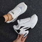 Damen nan luftgepolsterte Plateau-Sneaker mit sichtbarer Fersenluftkapsel und atmungsaktivem Mesh R&B