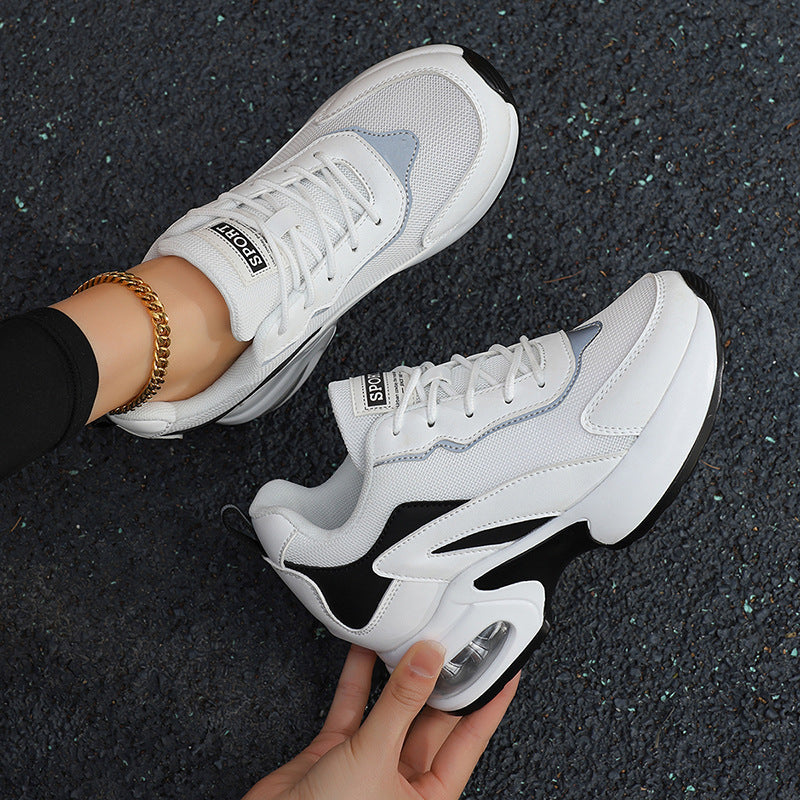 Damen nan luftgepolsterte Plateau-Sneaker mit sichtbarer Fersenluftkapsel und atmungsaktivem Mesh R&B
