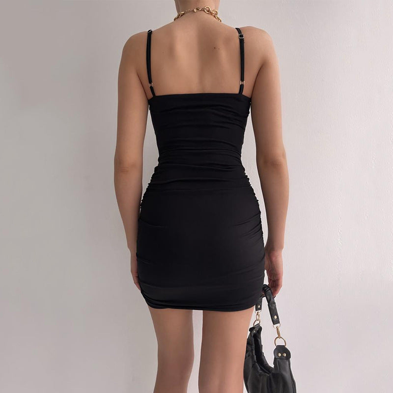 Damen Figurbetontes Minikleid mit Wickeldesign und Auschnitt R&B