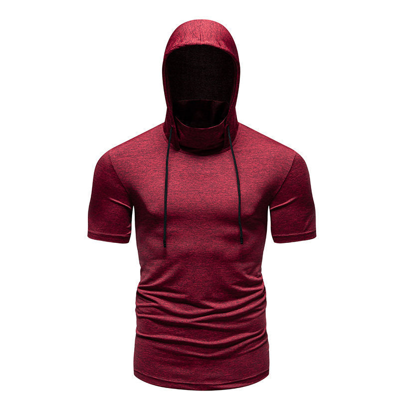 Herren funktionales Kapuzenshirt mit kurzem Arm und atmungsaktiven Eigenschaften